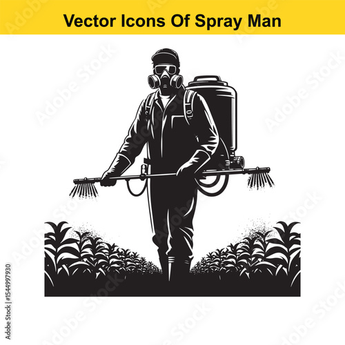 Man Spraying Plants with Traditional Pesticide Sprayer – Farming and Plant Protection
