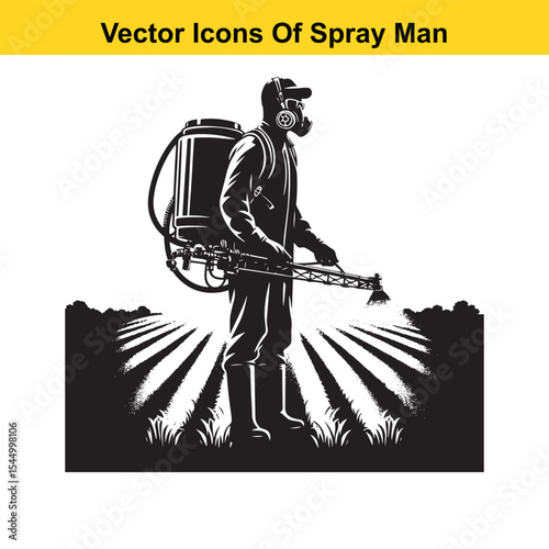 Man Spraying Plants with Traditional Pesticide Sprayer – Farming and Plant Protection