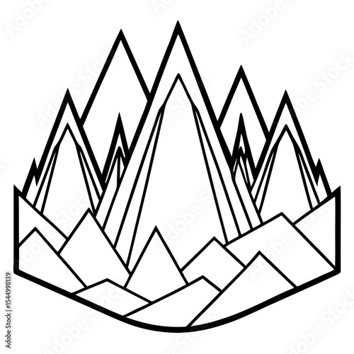 Cutout Summit Layers – Vector Style