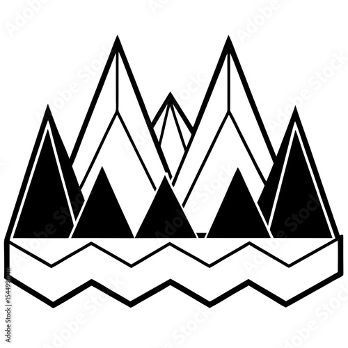 Cutout Summit Layers – Vector Style