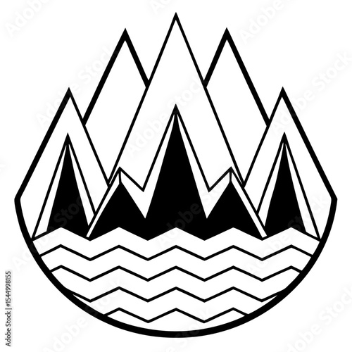 Cutout Summit Layers – Vector Style