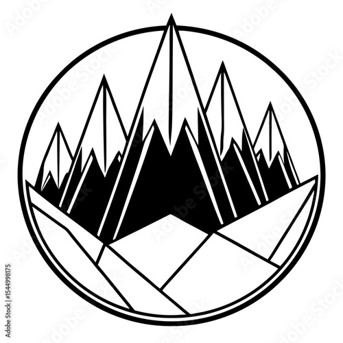 Cutout Summit Layers – Vector Style
