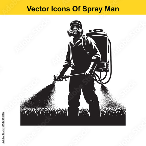Man Spraying Plants with Traditional Pesticide Sprayer – Farming and Plant Protection