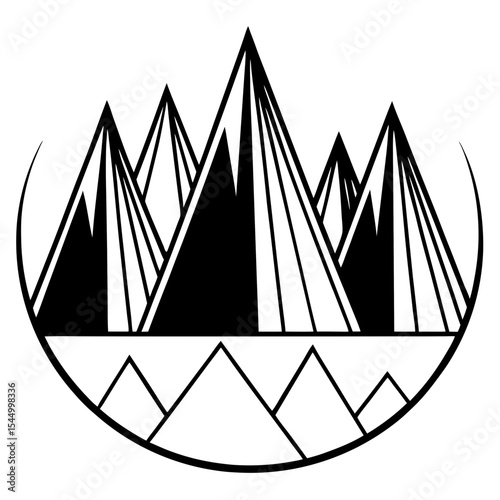 Cutout Summit Layers – Vector Style