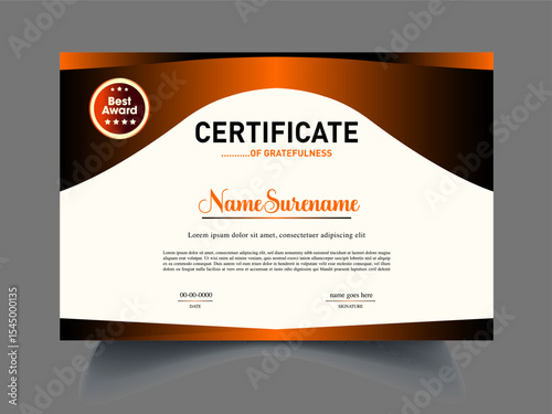 Professional certificate design concept idea