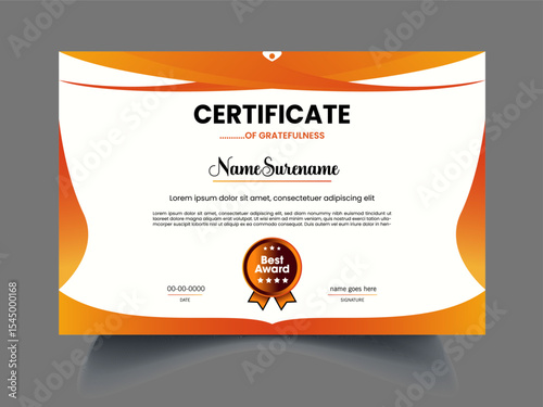 Professional certificate design concept idea