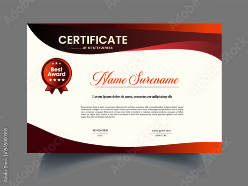 Professional certificate design concept idea