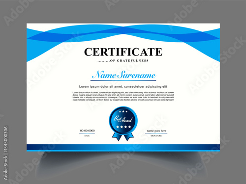Professional certificate design concept idea