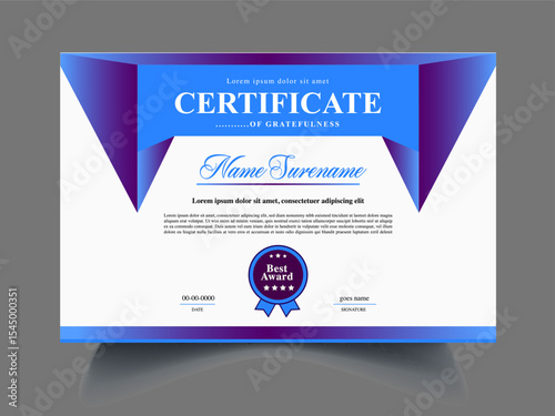 Professional certificate design concept idea