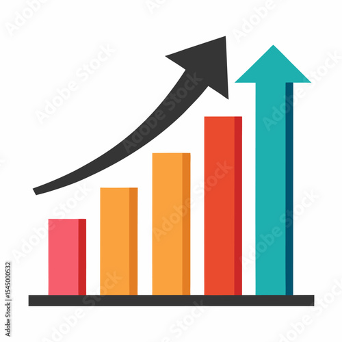 business graph with arrow