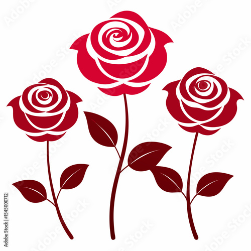 Set of rose. Pink rose
