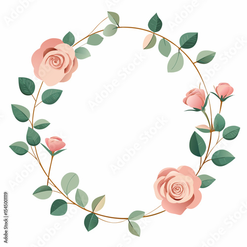 frame with roses