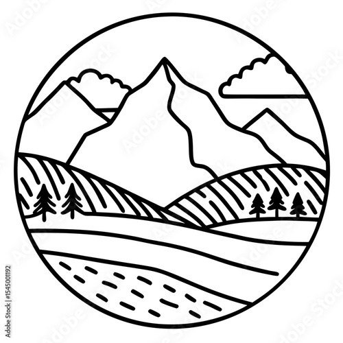 Doodle Hills & Peaks Scene