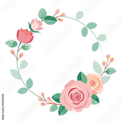 frame with roses