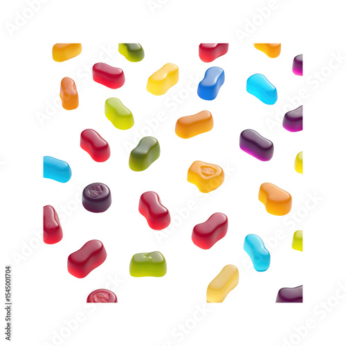 Colorful Jelly Beans Background - Sweet Candy Seamless Pattern