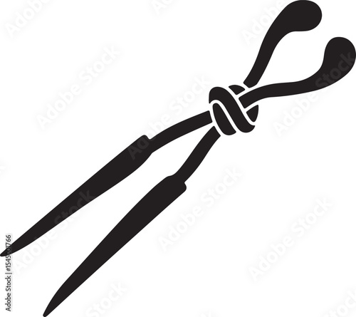Vintage Hair Curling Tong Illustration Retro Hair Styling Tool Graphic