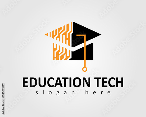 education tech vector logo design for business company