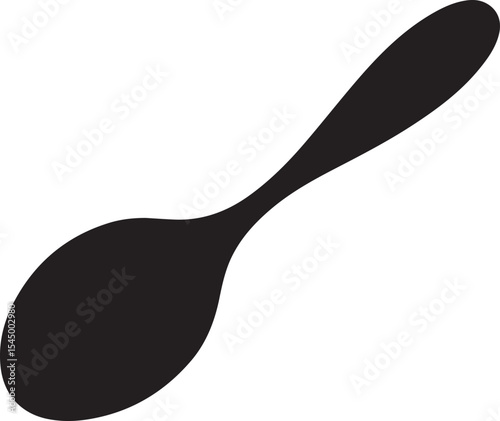 Simple Black Spoon Silhouette A Versatile Vector Illustration