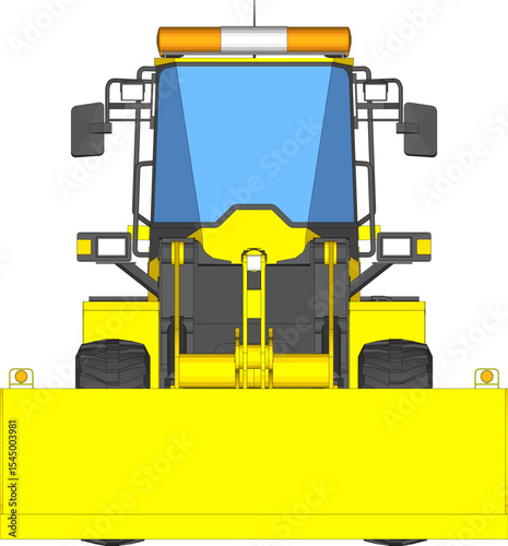 Dozer is a type of heavy equipment used for construction. Dozers are used to push, dig or pull materials such as sand, soil, rocks and others. Dozer illustration.