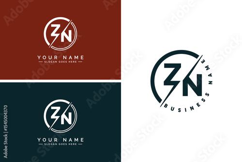 Initial ZN Vector Logo - Elegant Monogram Template for letter Z and N for your Business