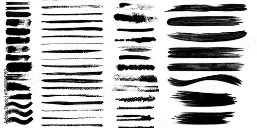 Beautiful Brushes vector collection. Grunge Elements - Brush strokes, ink paint brushes, grunge lines. Rectangle text box for social media and network. vector