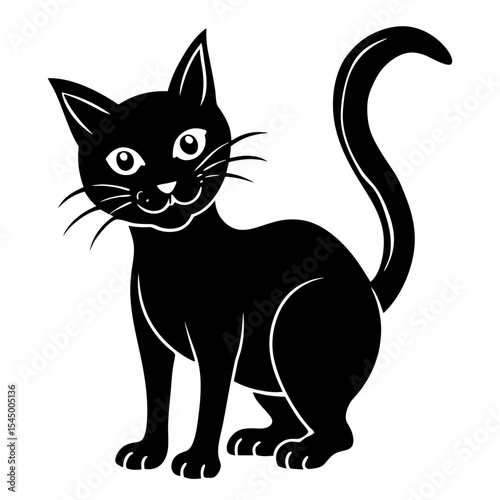 Eerie Black Cat Vector