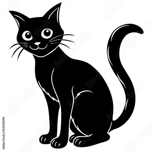 Eerie Black Cat Vector