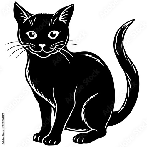 Eerie Black Cat Vector