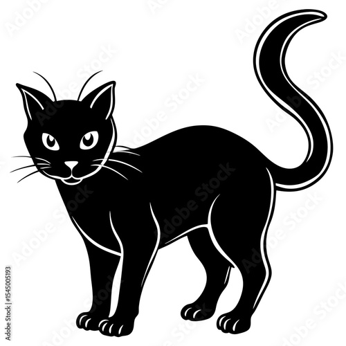 Eerie Black Cat Vector