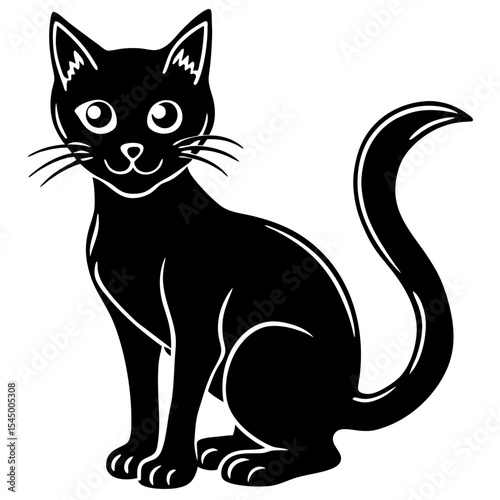 Eerie Black Cat Vector