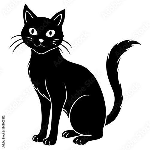 Eerie Black Cat Vector