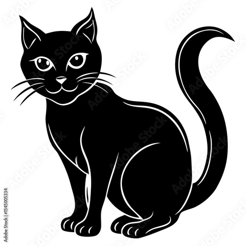 Eerie Black Cat Vector
