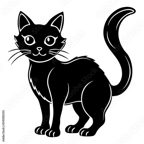 Eerie Black Cat Vector