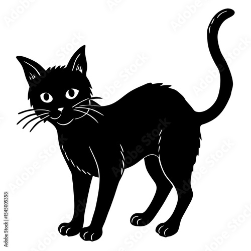 Eerie Black Cat Vector