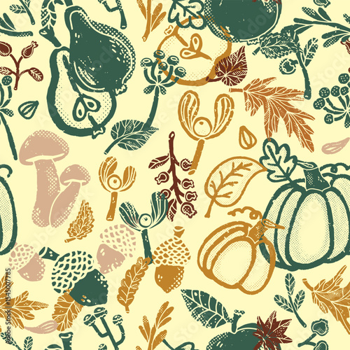 seamless pattern with pumpkins