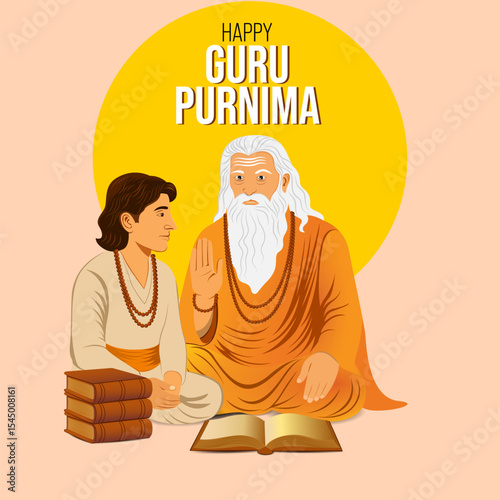 guru purnima greeting card vector
