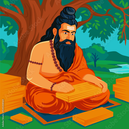 guru purnima greeting card vector
