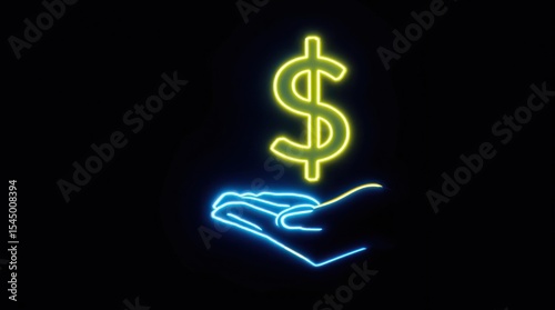dollar sign on black