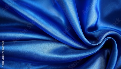 wavy blue plain satin fabric for dressmaking as background