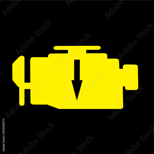reduced power warning light useful for automobile service industry.eps
