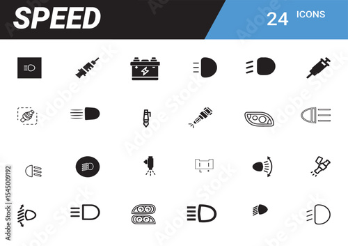 Speed Icons: A set of meticulously crafted icons in a graphic resources collection. featuring the essence of Speed, innovation and design. perfect for any graphic project. 
