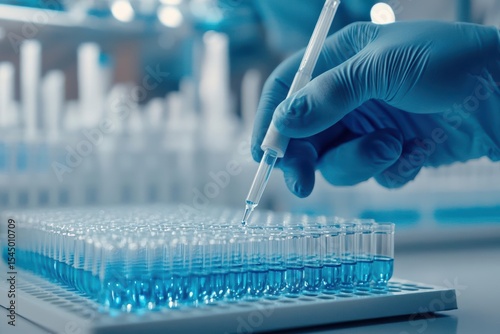 Biotechnology advancements and Personalized medicine. Scientist using CRISPR gene-editing technology to develop customized treatments, revolutionary biotech innovation