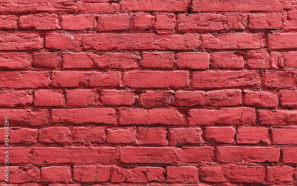 Fototapeta premium Featuring a minimalist red brick wall texture, creating a vibrant and colorful backdrop ideal for various design projects and photography