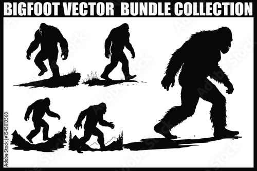 Bigfoot Vector Silhouette Bundle