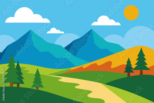 landscape with mountains