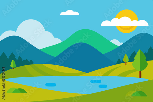 landscape with mountains