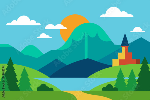 landscape with mountains