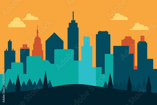 city skyline vector