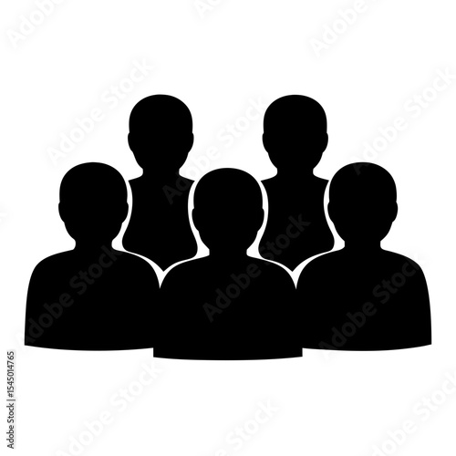A group of people showing a social gathering and silhouette shapes