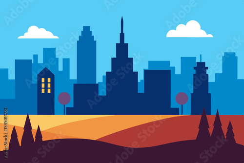 city skyline vector